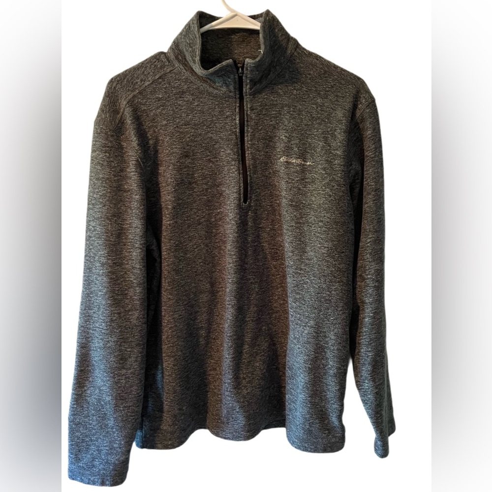 Eddie Bauer Charcoal Quarter-Zip Sweater